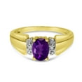 thumbnail image 6 of 14k Yellow Gold Oval Amethyst And Diamond Ring, 6 of 6