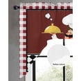 thumbnail image 2 of Fat Chef Swag Valances for Windows, Small Curtains Drapes, Red Gourmet Kitchen Red Black Buffalo Plaid Kitchen Window Curtains Over Sink Window Treatment Valance for Bedroom/Bathroom 56"x36", 2 of 5
