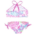thumbnail image 2 of 2Pcs Kids Girl Tie Dye Bikini Set Fish Scale Ruffle Halter Swimsuit Toddler One Shoulder Bathing Suit Summer Outfits Set, 2 of 6