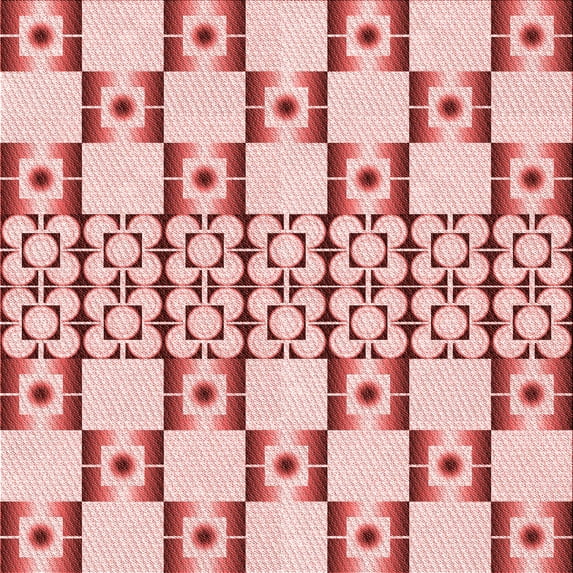 Ahgly Company Indoor Square Patterned Grapefruit Red Area Rugs, 6' Square