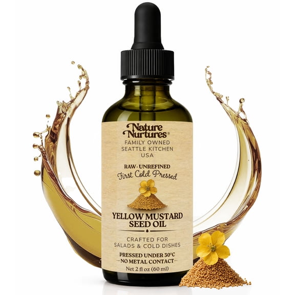 Yellow Mustard Oil for Cooking | Raw First Cold Pressed | Single Press Below 30C | Unrefined | Made in USA