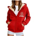 thumbnail image 5 of Veste en Polaire pour Femmes, Veste à Capuche à Thème de Vacances, 5 of 5