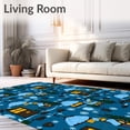 thumbnail image 2 of ODIKA 4x6 Machine Washable Non-Slip Area Rug, Enchanted Frosty Village Celebration Doorway Accent With Magical Touch High Traffic Rug with Pad, Blue, 607800, 2 of 8
