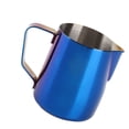 thumbnail image 3 of Milk Frothing Pitcher Jug, 350ml Stainless Steel Internal Scale Frother Steamer Cup Safe To Use  for Coffee Maker for Cafe Blue, 3 of 7