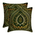 thumbnail image 4 of The HomeCentric Decorative Thow Pillow Covers Dark Green & Mustard Pack of 2, 22"x22" (55x55 cm) Jacquard Damask, Woven & Tapestry Cushion Covers For Couch, Damask Modern Style - Timeless Tapastries, 4 of 5