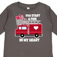 thumbnail image 4 of Inktastic Valentine Fire Truck White and Pink Hearts Boys or Girls Long Sleeve Toddler T-Shirt, 4 of 5
