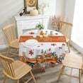 thumbnail image 4 of Fall Round Tablecloth 70 inches, Water Resistant Thanksgiving Table Cloth - Orange Fall Decorations for Home - Orange Pumpkins Fall Decor for Home, Table, Dinning, 4 of 6