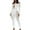 White, variant on TAIAOJING Women's Casual Sleeveless Jumpsuits Long Sleeve See Through Jumpsuit Leopard Print Pearl Button Off Shoulder Jumpsuit