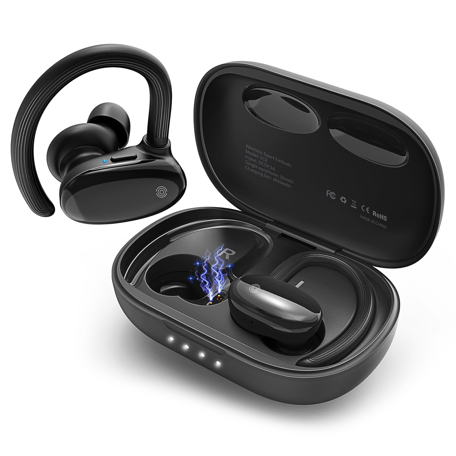 Sweat-Proof Sports in-Ear Headphones Wireless Earbuds Bluetooth 5.0 Headphones Laptop and Smart Devices Android Compatible with iPhone