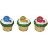 12 Football Helmet Super Bowl Cupcake Cake Rings Birthday Party Favors Cake Toppers