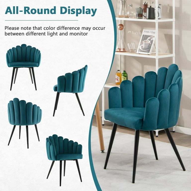 Light green velvet online dining chairs