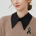 thumbnail image 4 of Black Ribbon Pins Mental Health Skin Cancer Awareness Pin Lapel Ribbon Brooch Badges Funeral Memorial Pins, 4 of 8