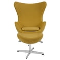 thumbnail image 4 of Citron Wool Fabric Swivel Egg Chair with Tilt-Lock & Ottoman, 4 of 4