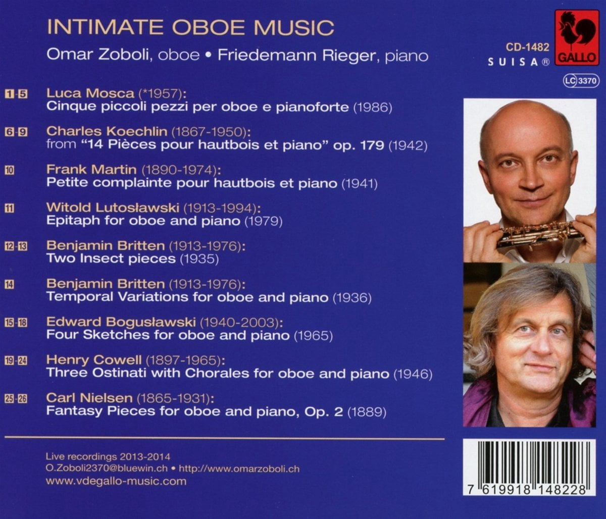 VARIOUS ARTISTS Intimate Oboe Music (CD)