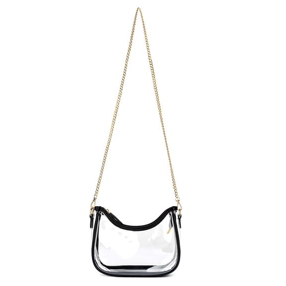 Clear PVC Shoulder Bag for Stadium Security Access Waterproof and Friendly Fashionable Crossbody Bag for Event