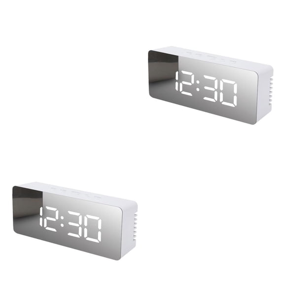 Matsuzay Plastic Digital Alarm Portable Angle Adjustable Screen Acrylic Clock Projector LED Clocks Function Memory Indoor Luz blanca 2Conjunto