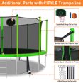 thumbnail image 5 of CITYLE 16 FT Trampoline 1500 LBS for Adults and 10 Kids, Heavy Duty Outdoor Trampoline with Basketball Hoop and Enclosure Net, Trampoline with Lights, Wind Stakes, No Gap Design,, 5 of 6