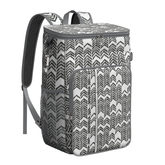 Retro Insulated Cooler Backpack - 20L Soft Cooler Bag, Tribal Patterns for Beach & Picnic