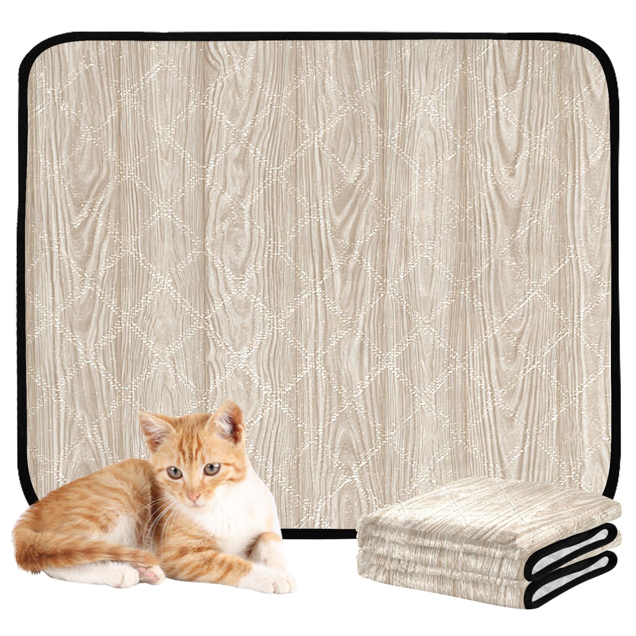 Washable Pet Pee Pads Soft Plush Absorbent Mat Non-Slip Floor Protector for for Dogs & Cats Beige Wood Grain Pattern
