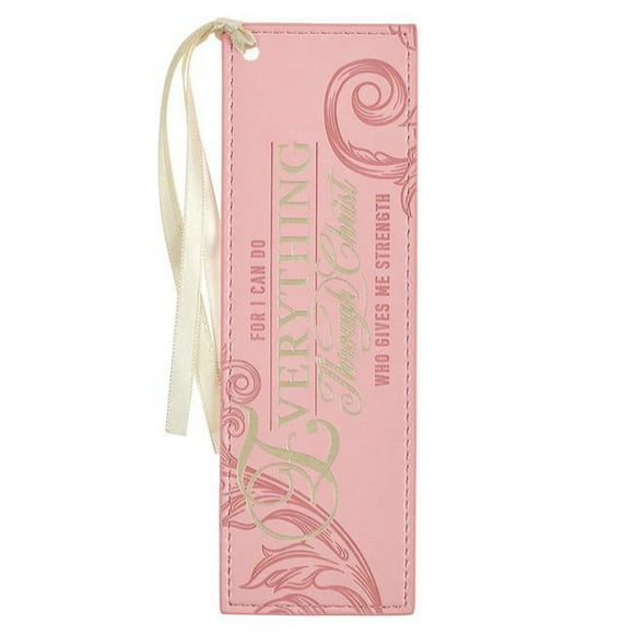 Faux Leather-Everything Through Christ-Philippians 4-13 Bookmark