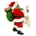 thumbnail image 3 of Kurt Adler 10.5-Inch Fabriché Black Santa with List and Candy Cane, 3 of 4