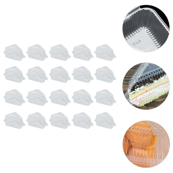 Omeite Disposable Triangle Cake Mousse Plastic Transparent Blister Packaging Box (25pcs)