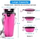 thumbnail image 5 of Botella de agua para perros con 2 tazones plegables Botella de agua portátil 2 en 1 y comida para perros, gatos, mascotas, botella de viaje para caminar, hacer ejercicio, caminar, acampar (rosa) JM, 5 of 5