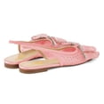 thumbnail image 4 of XYD Women Layered Bowknot Crystal Studs Flats Pointed Toe Elastic Slingback Shoes Gorgeous Prom Bridal Sandals Size 7 Pink, 4 of 4