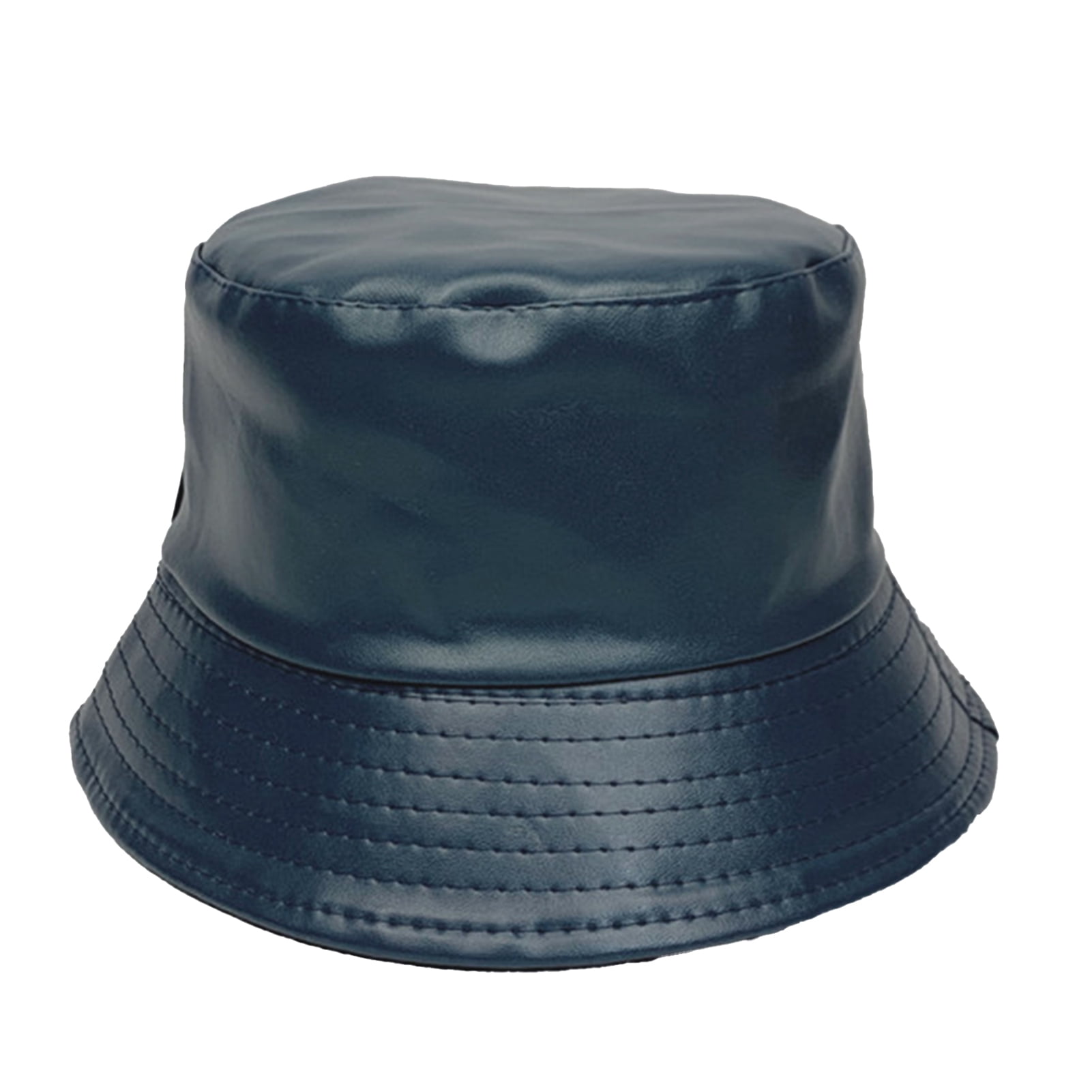 Walbest Faux Leather Bucket Hat for Women, Trendy Leather