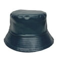 thumbnail image 2 of Walbest Faux Leather Bucket Hat for Women, Trendy Leather Sun Fishing Hat Fashion Waterproof Cap, 2 of 7