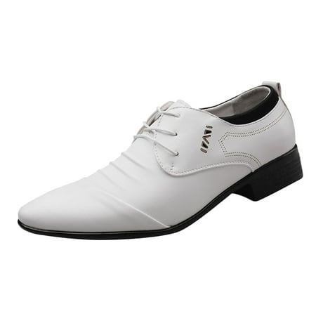 

Larisalt Men S Oxfords Dress Shoes Men s Dress Shoes Formal Oxford Shoes Classic Lace Up Derby Shoes White