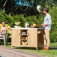 thumbnail image 3 of Dextrus Outdoor Kitchen Island Rolling Trolley Cart Stainless Steel Tabletop, Kitchen Storage Dining Serving Cart, 3 of 9