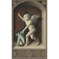 thumbnail image 2 of Bernard van Orley 12x18 Gold Ornate Wood Frame and Double Matted Museum Art Print Titled - Putto with Arms of Jacques Coene (Reverse) (C. 1513), 2 of 4