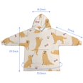 thumbnail image 7 of Golden Retriever with Bones and Paws Blanket Hoodies for Kids 6-13YR Oversize Wearable Blanket Hoodies for Boys Girls Teens, 7 of 7