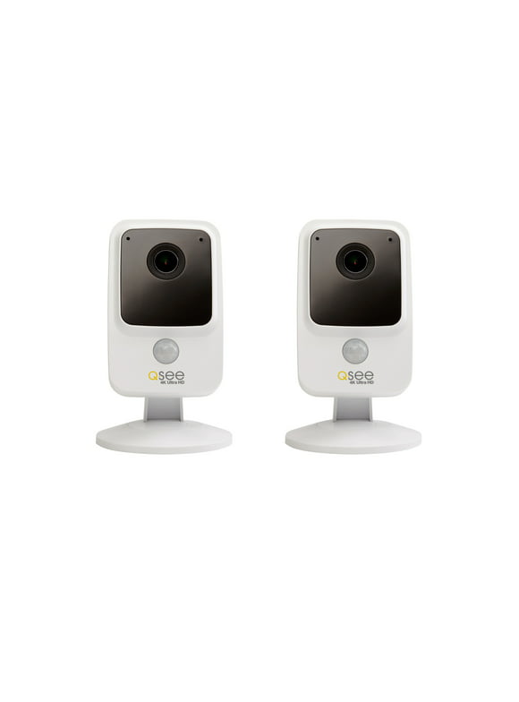 Q-See QCW4K1MCW-2 2-Pack 4K Wi-Fi Cube Cameras With Night Vision (White)
