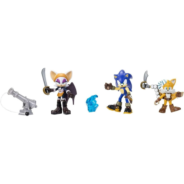 Sonic The Hedgehog Sonic Prime Collectible Figures No Place 3 Mini Figure  3-Pack Sonic, Sails Tails Batten Rouge with Blue Shard Cannon Jakks Pacific  - ToyWiz