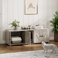 thumbnail image 4 of Cat Litter Box Enclosure for 2 Cats, Hidden Litter Box Furniture Cabinet with Double Room, Double Cat Litter Box Enclosure, Indoor Cat House, 43.4 x 18.1 x 17.7 Inches, 4 of 8