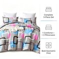 thumbnail image 4 of TENGDA 3-Piece Complete Comforter Bedding Set Assorted Stylish Designs Bedroom Decor Kit, 4 of 6