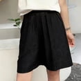 thumbnail image 4 of Women's Plus Size Solid Shorts with Pockets Elastic Waist Casual Summer Bottoms, 4 of 6