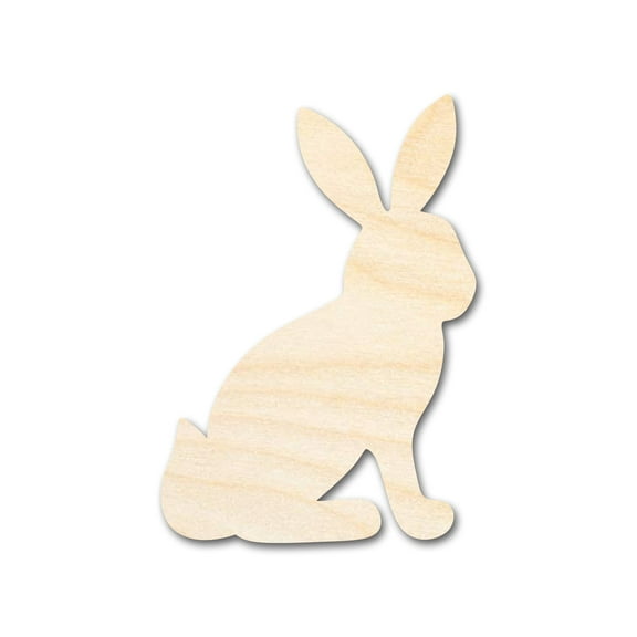Unfinished Wood Sitting Bunny Shape - Craft - up to 46" DIY 6" / 1/2"
