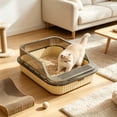 thumbnail image 4 of Njoeus Kitten or Small Litter Box,Semi Enclosed Pet Box with Shovel,for Kittens Poop Basin Brings Spray-Proof Design,and Easy Cleanup for Indoor Cat Supplies, 4 of 6