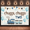thumbnail image 6 of Cute Train Themed Backdrop Banner for 2nd Birthday Party Decorations with Balloons Clouds and Flags Photography Props Party Supplies Background Decor, 6 of 8
