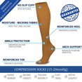 thumbnail image 3 of 8 Pairs Copper Compression Socks for Women & Men Circulation 15-20 mmHg - Better Blood Flow, Swelling , Best Support for Medical, Running, Nursing, 3 of 7