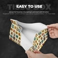 thumbnail image 6 of Leather Tissue Box Cover - colorful Stamps Pattern Long PVC Tissue Box Holder for Dining Tables, Bedside Tables, Desks, Modern Tissue Holder Cover for Living Room, Office, Bedroom Decor, 6 of 8
