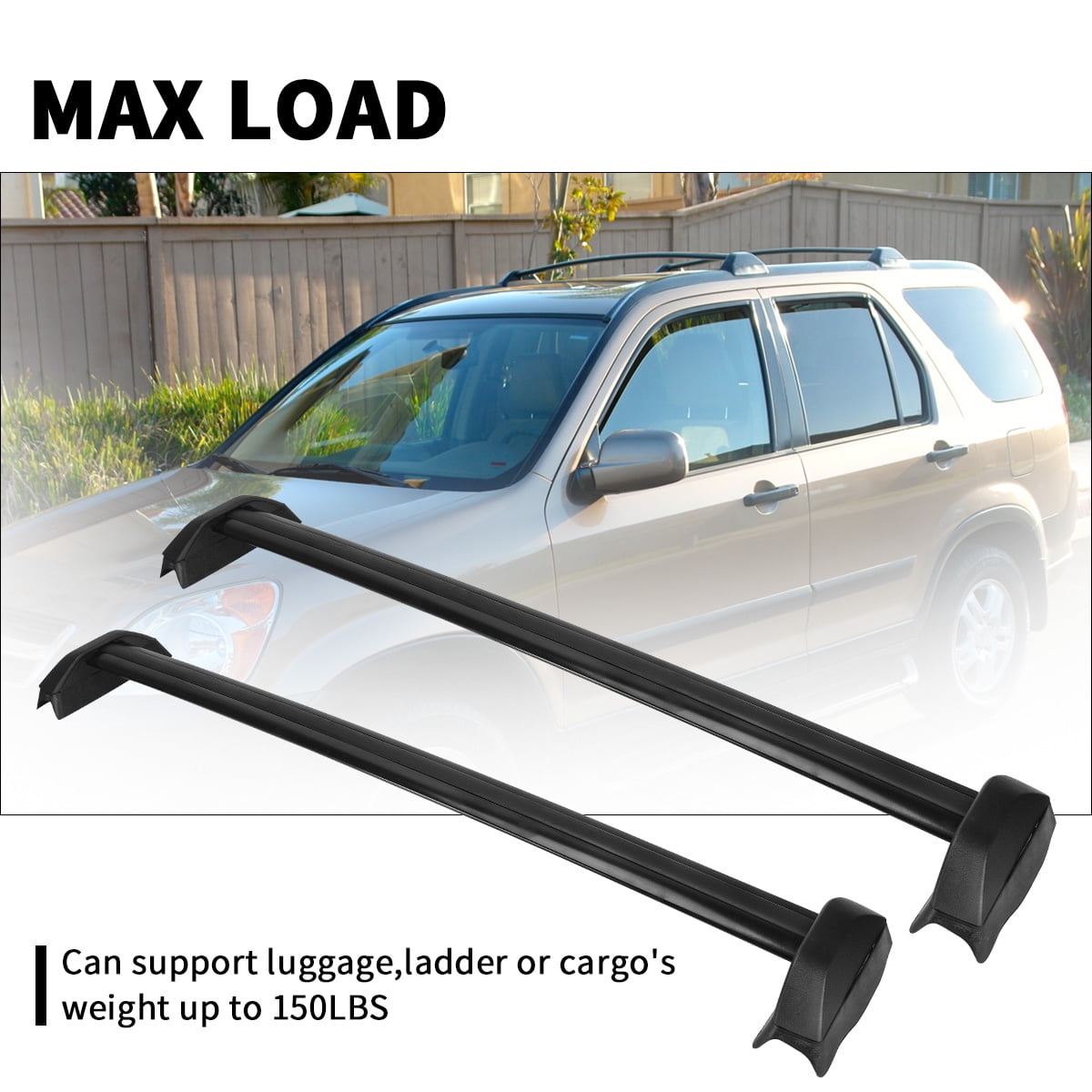 INEEDUP Cross Bars Roof Rack Fit For 2002-2006 Honda CR-V OE Style Bolt-On Roof Rack Rail Cross Bar Luggage Cargo Carrier,2-Pack
