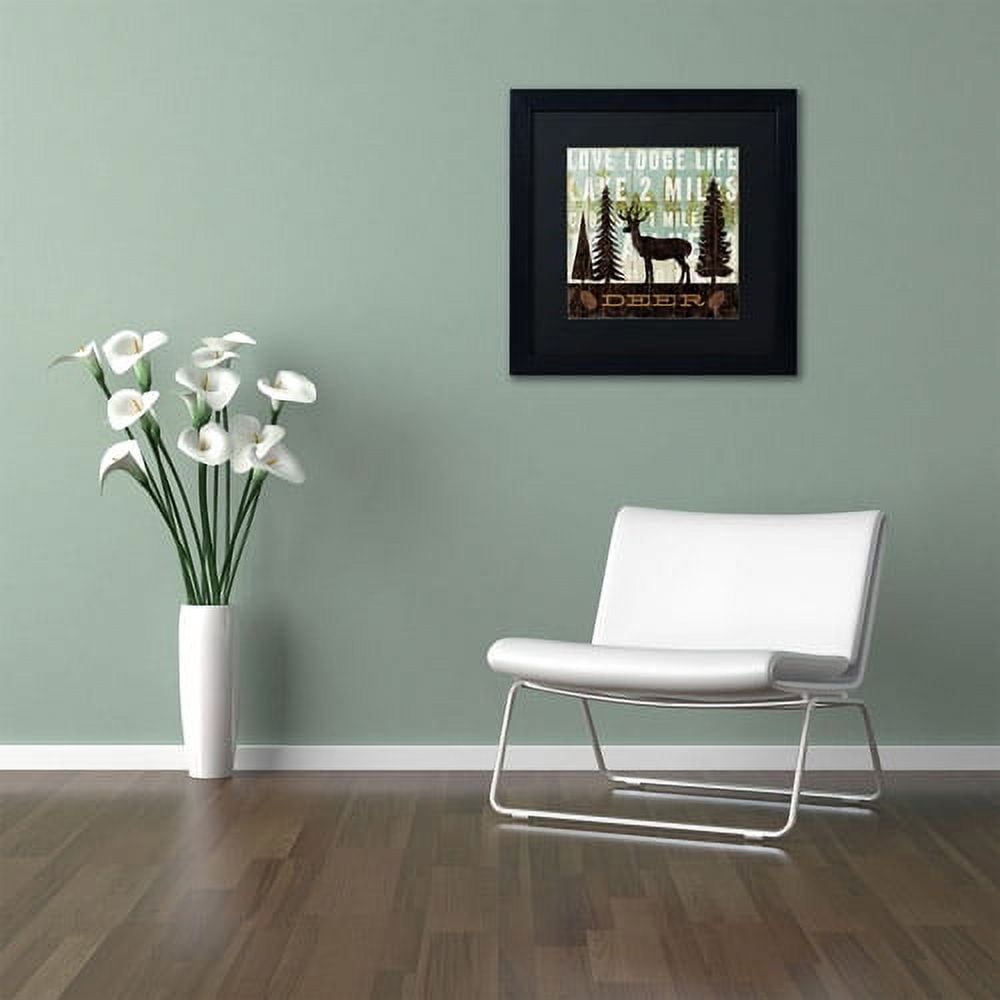 Trademark Fine Art "Simple Living Deer" Canvas Art by Michael Mullan, Black Matte, Black Frame