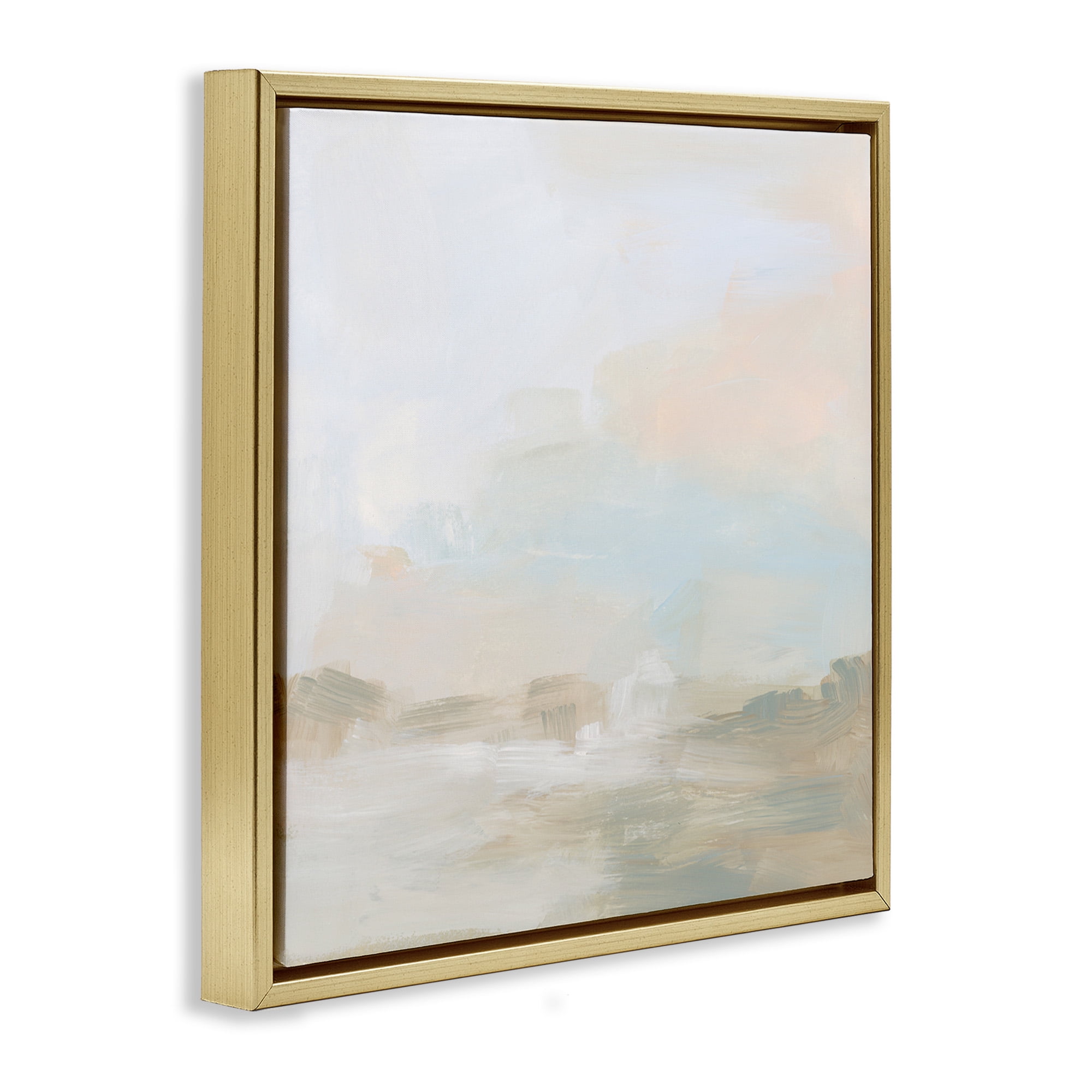 Stupell Industries Modern Neutral Landscape Abstract Abstract Painting Gold Floater Framed Canvas Art Print Wall Art, 25 x 25