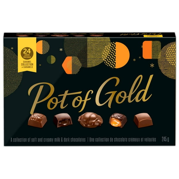 Boîte de chocolats des Fêtes, collection aux caramels POT OF GOLD 245g