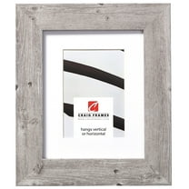 Craig Frames American Barn, 14x18 inch Faux Barnwood Picture Frame Matted for a 10x13 Photo, Light Grey