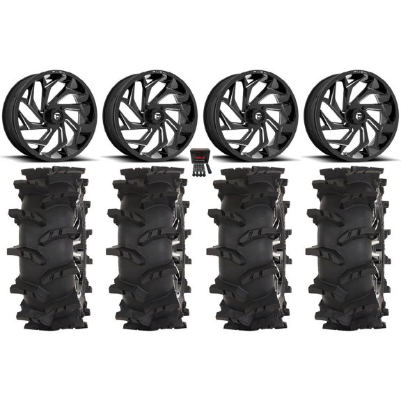 Fuel Reaction 24" Wheels Black 37" Outlaw Max Tires Polaris RZR XP 1000 / PRO XP / Ranger XP 900/1000